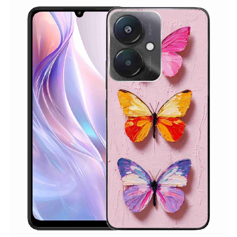 Gelový kryt mmCase na Xiaomi Redmi 13C 5G - motýlí trojice