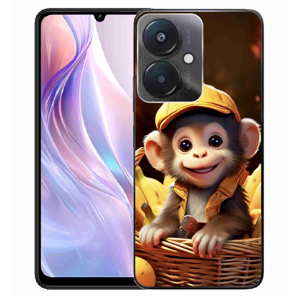 Gelový kryt mmCase na Xiaomi Redmi 13C 5G - opice v košíku