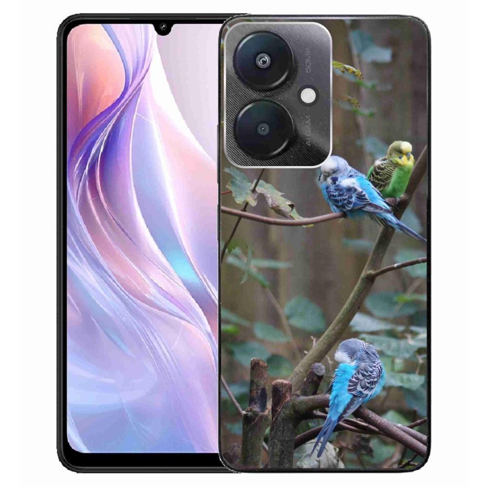Gelový kryt mmCase na Xiaomi Redmi 13C 5G - papoušci na větvi