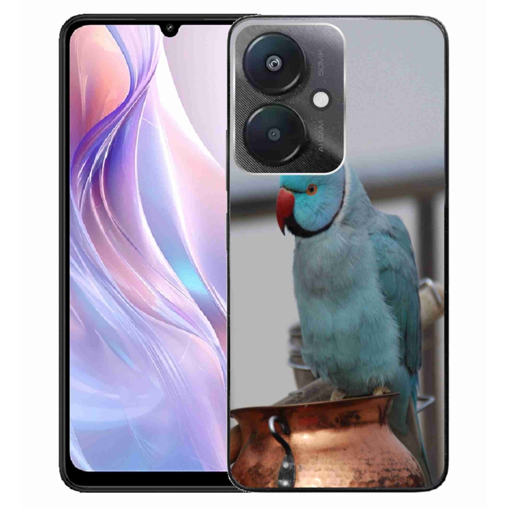 Gelový kryt mmCase na Xiaomi Redmi 13C 5G - papoušek alexandr modrý