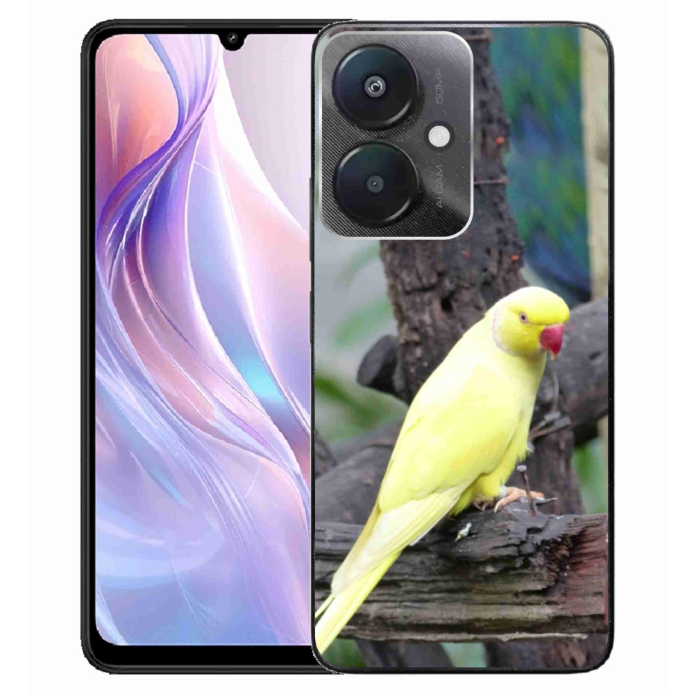 Gelový kryt mmCase na Xiaomi Redmi 13C 5G - papoušek alexandr žlutý
