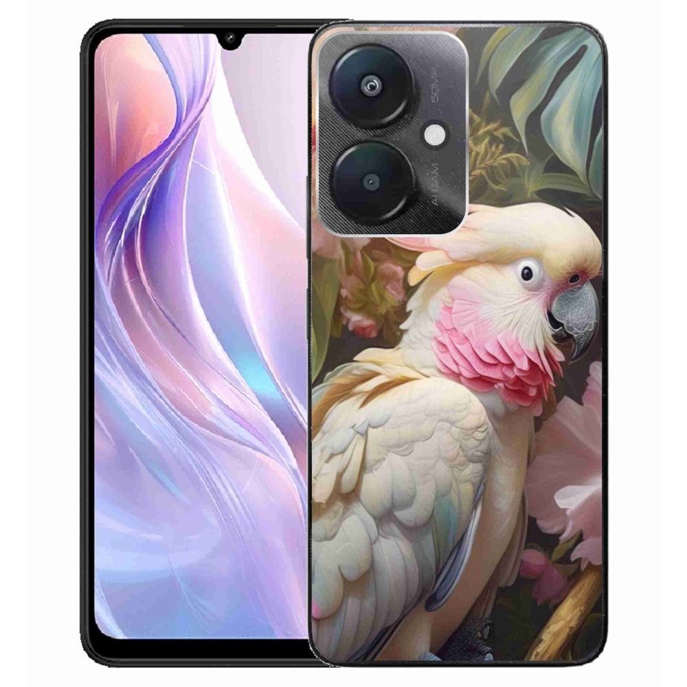 Gelový kryt mmCase na Xiaomi Redmi 13C 5G - papoušek kakadu růžový 2