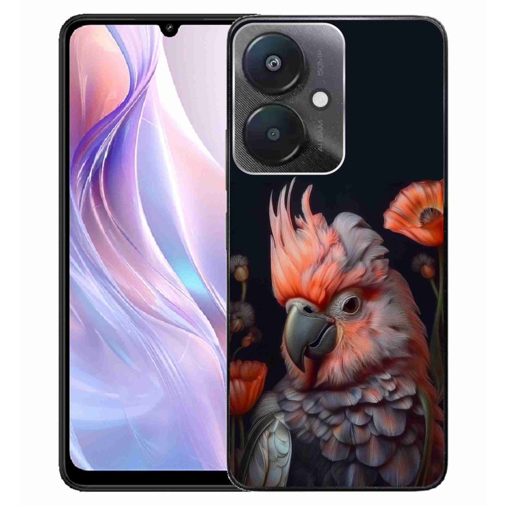 Gelový kryt mmCase na Xiaomi Redmi 13C 5G - papoušek kakadu v barvách