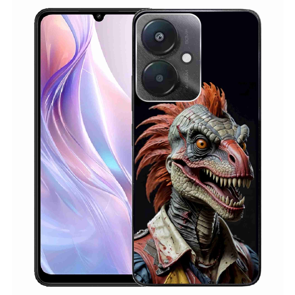 Gelový kryt mmCase na Xiaomi Redmi 13C 5G - punk dinosaurus