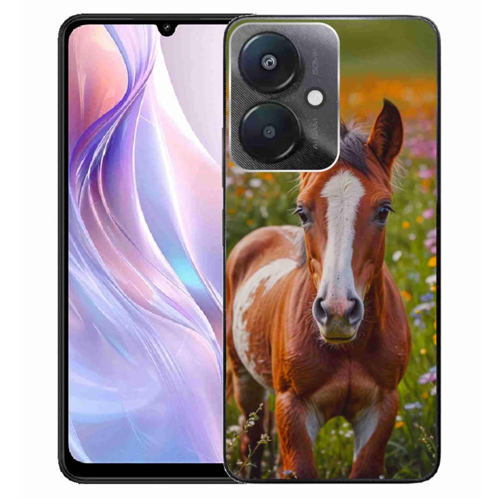 Gelový kryt mmCase na Xiaomi Redmi 13C 5G - roztomilé hříbě