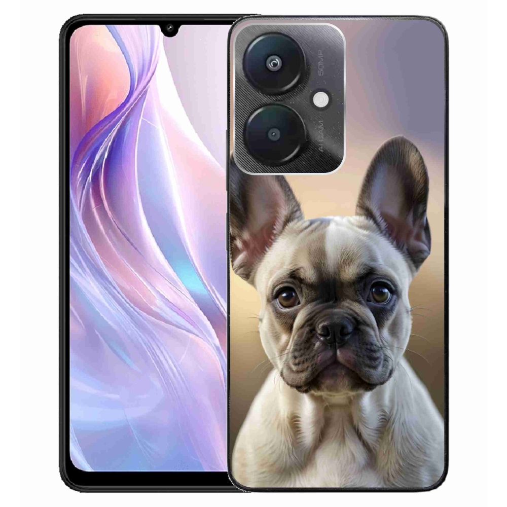 Gelový kryt mmCase na Xiaomi Redmi 13C 5G - roztomilý francouzský buldoček