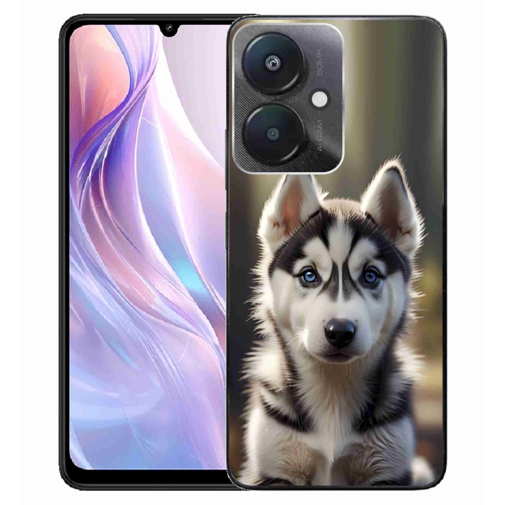 Gelový kryt mmCase na Xiaomi Redmi 13C 5G - roztomilý sibiřský husky