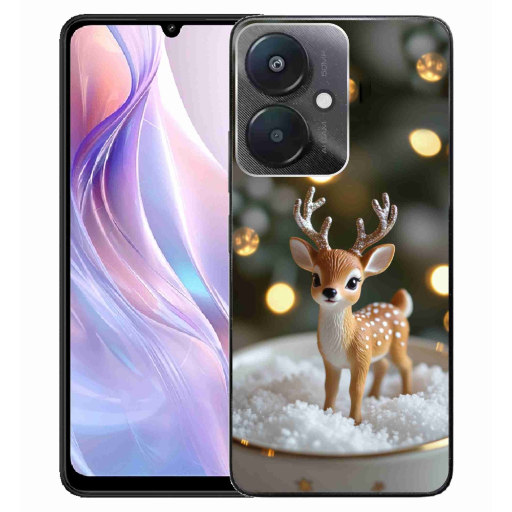 Gelový kryt mmCase na Xiaomi Redmi 13C 5G - roztomilý vánoční jelen