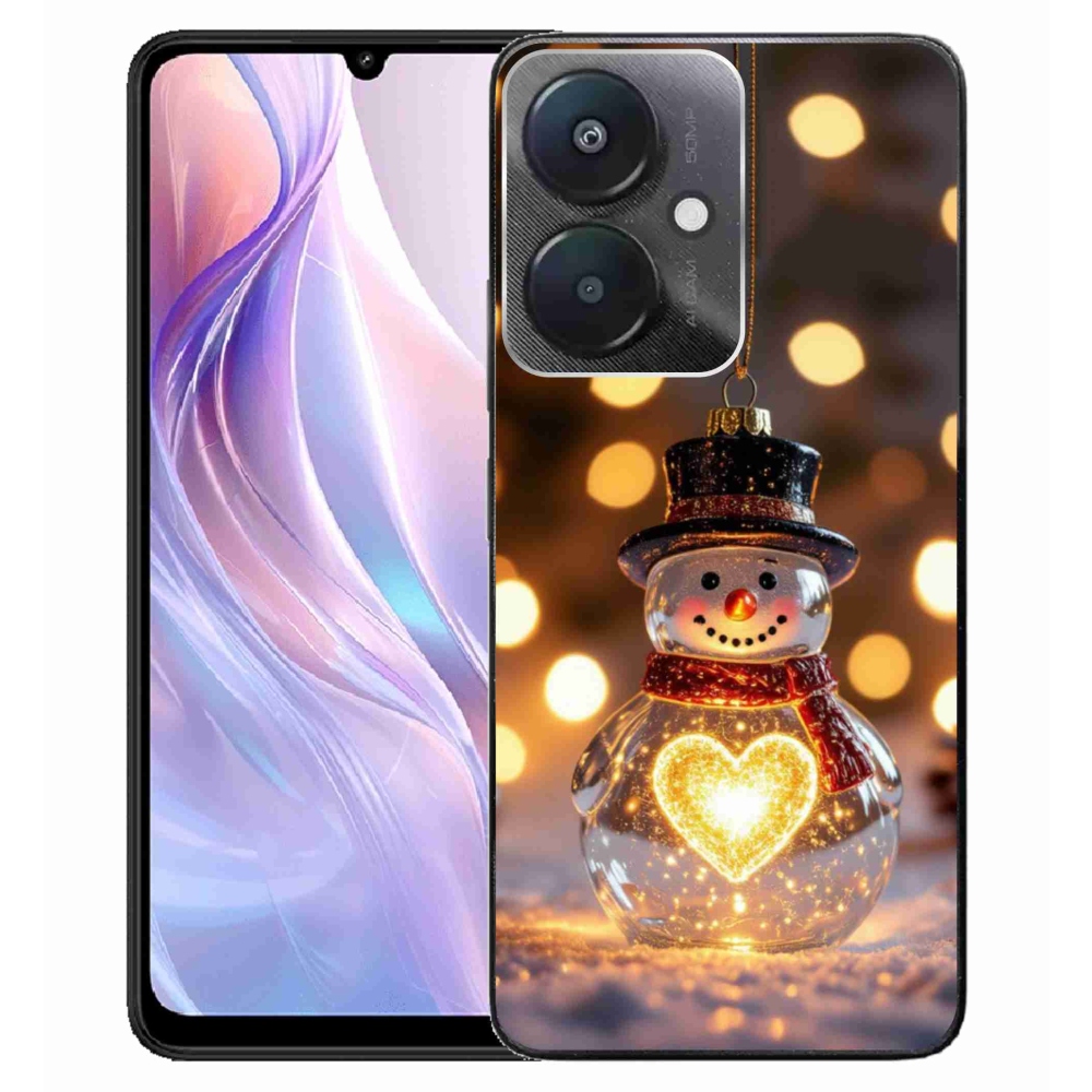 Gelový kryt mmCase na Xiaomi Redmi 13C 5G - svítící vánoční sněhulák