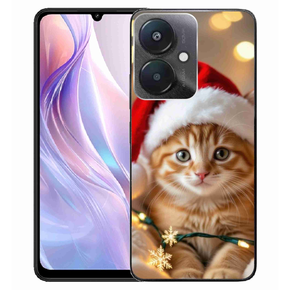 Gelový kryt mmCase na Xiaomi Redmi 13C 5G - vánoční kotě