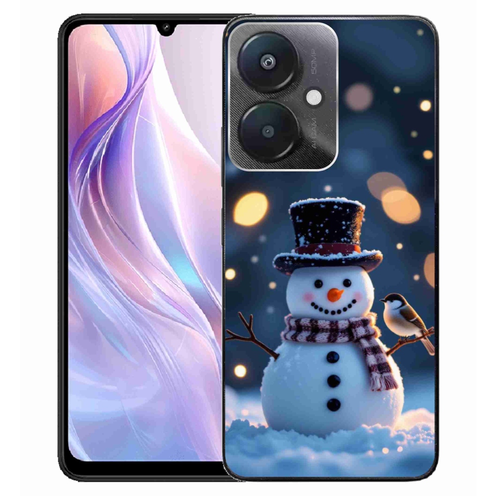 Gelový kryt mmCase na Xiaomi Redmi 13C 5G - vánoční sněhulák