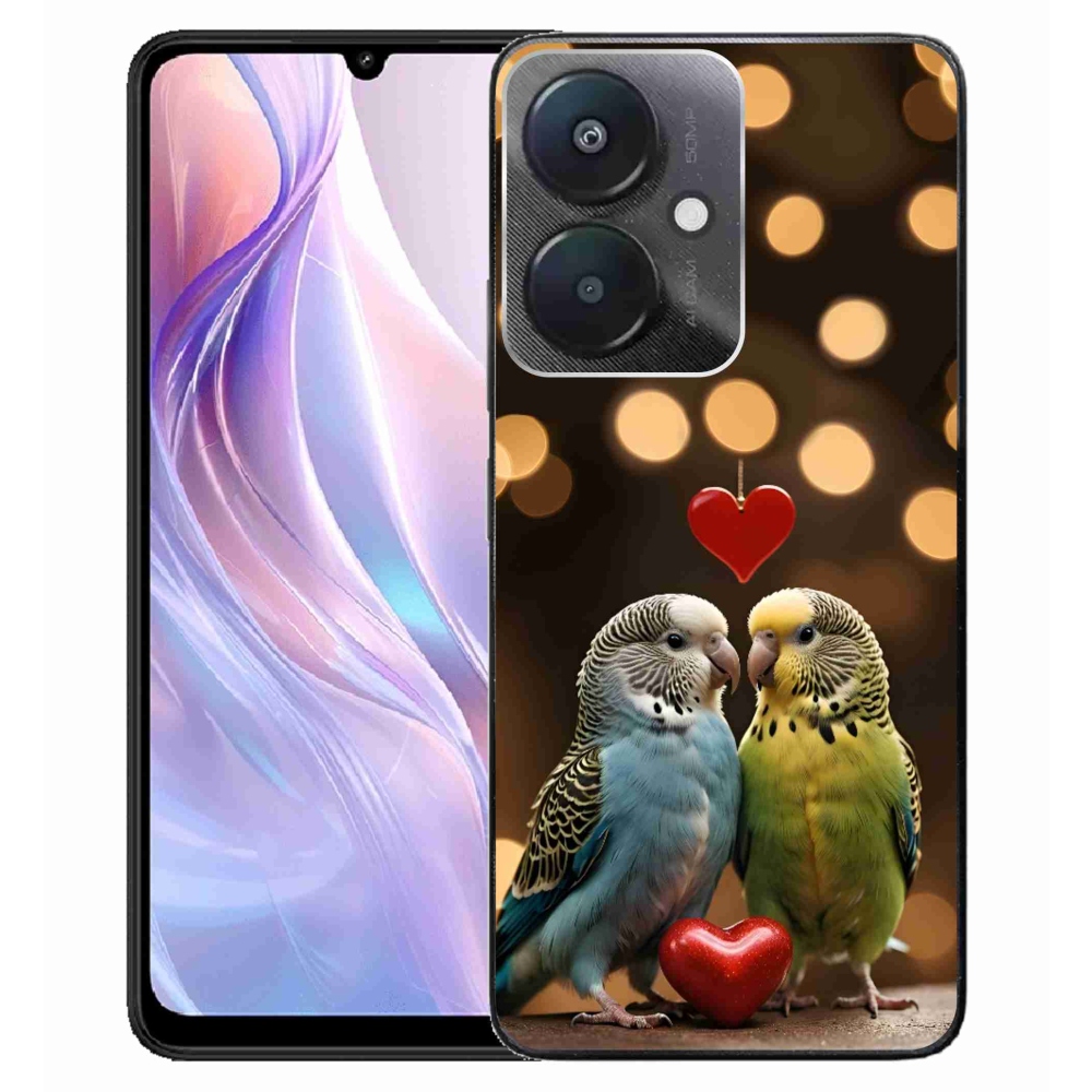 Gelový kryt mmCase na Xiaomi Redmi 13C 5G - zamilovaní papoušci