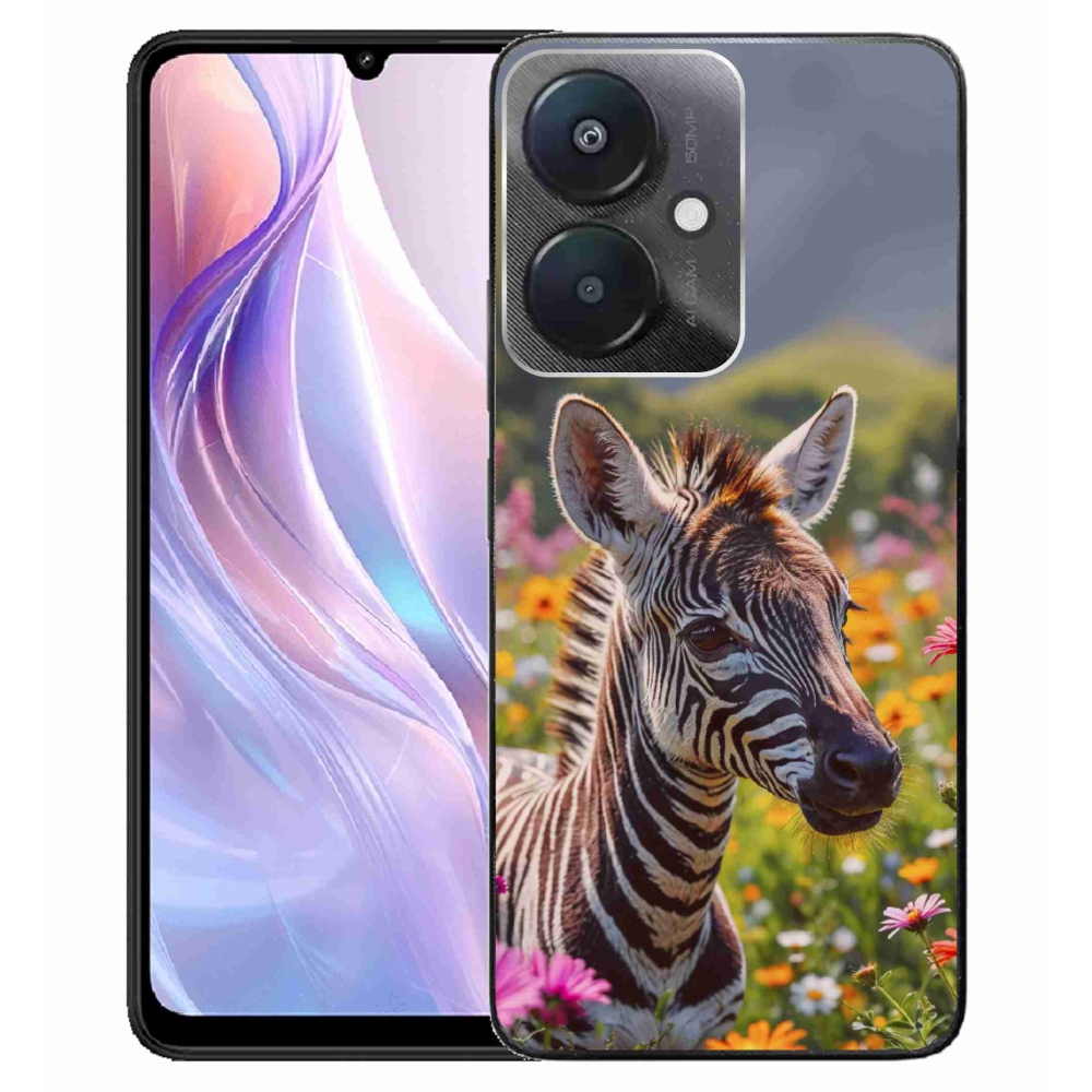Gelový kryt mmCase na Xiaomi Redmi 13C 5G - zebra na louce