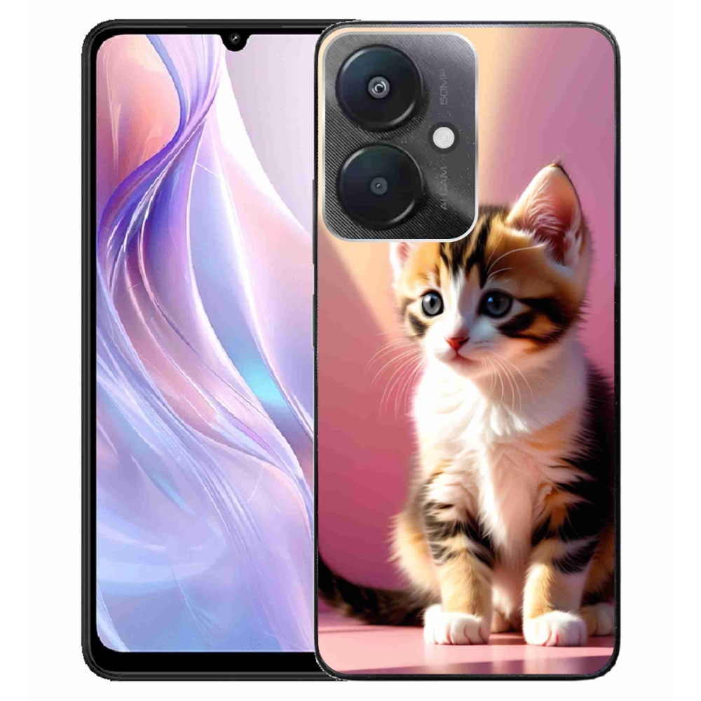 Gelový kryt mmCase na Xiaomi Redmi 13C 5G - zvědavé kotě 2