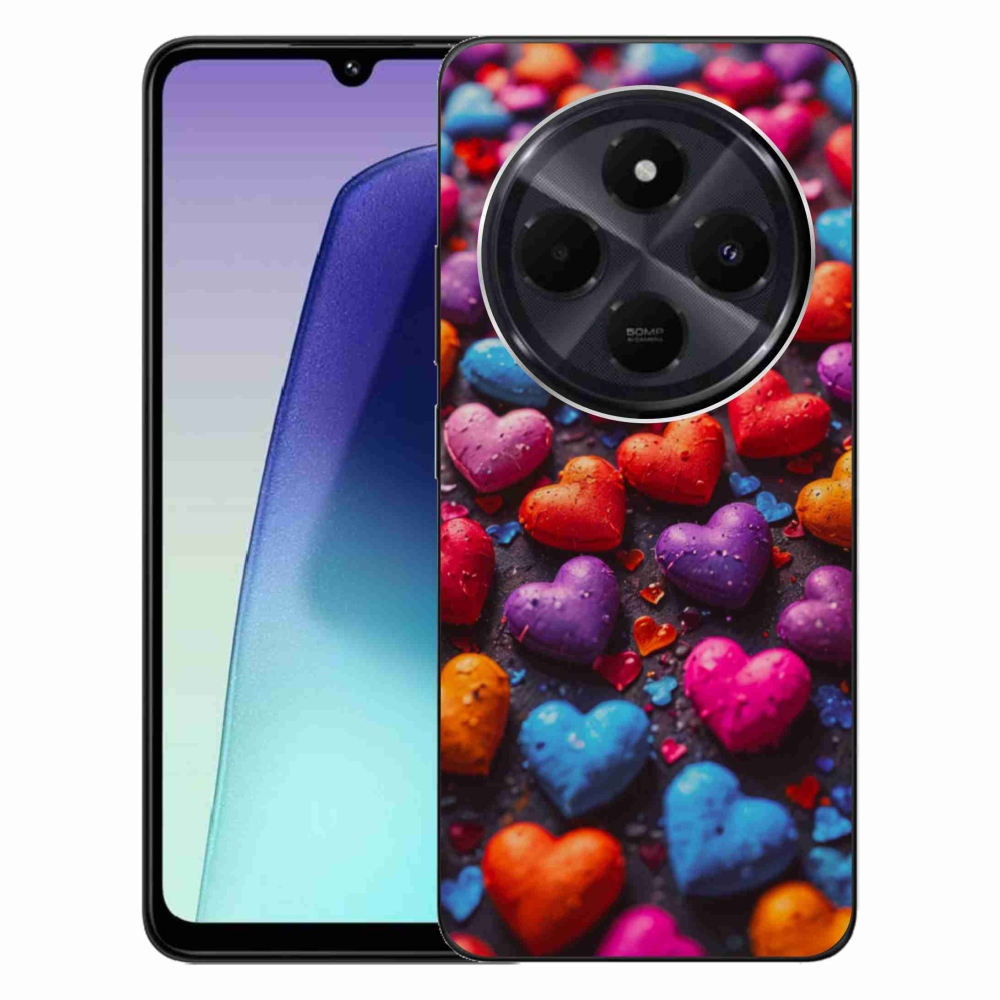 Gelový kryt mmCase na Xiaomi Redmi 14C/Poco C75 - barevná srdce