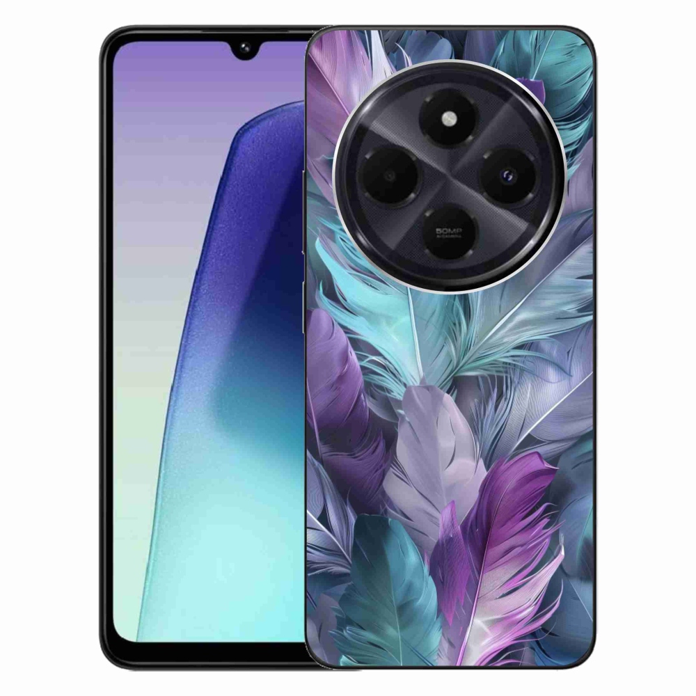 Gelový kryt mmCase na Xiaomi Redmi 14C/Poco C75 - barevné peří 2