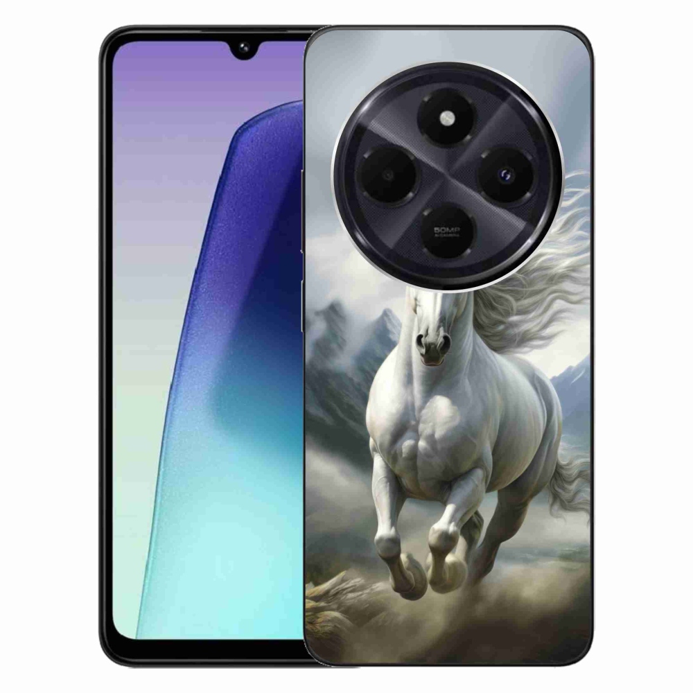 Gelový kryt mmCase na Xiaomi Redmi 14C/Poco C75 - běžící bílý kůň 3