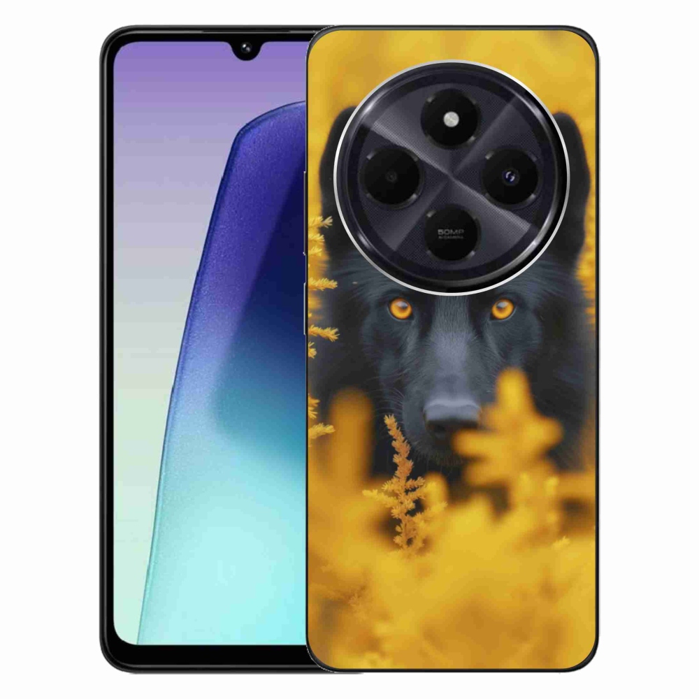 Gelový kryt mmCase na Xiaomi Redmi 14C/Poco C75 - černý vlk 2