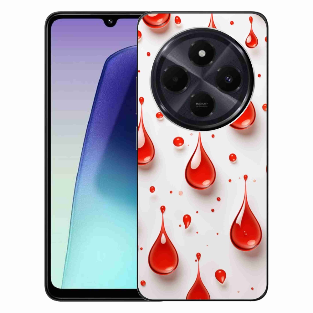 Gelový kryt mmCase na Xiaomi Redmi 14C/Poco C75 - červené kapky