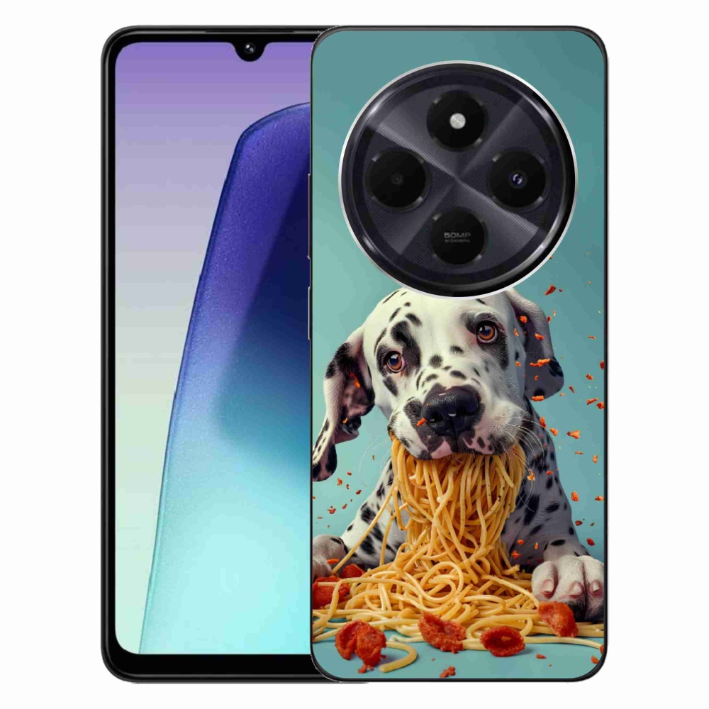 Gelový kryt mmCase na Xiaomi Redmi 14C/Poco C75 - dalmatin a špagety