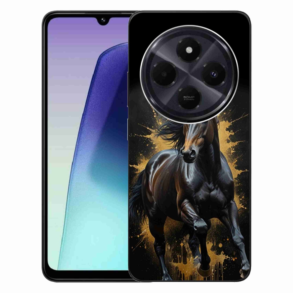 Gelový kryt mmCase na Xiaomi Redmi 14C/Poco C75 - elegantní černý hřebec