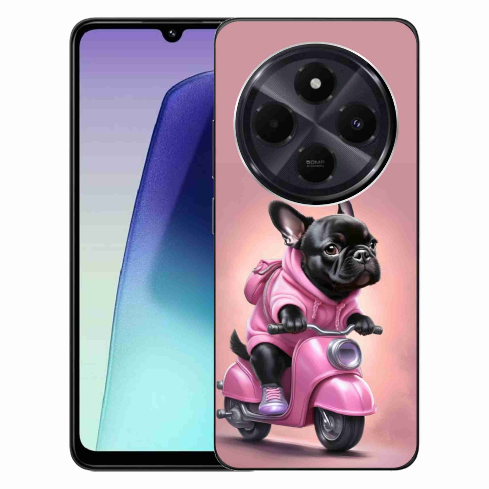 Gelový kryt mmCase na Xiaomi Redmi 14C/Poco C75 - francouzský buldoček na skútru