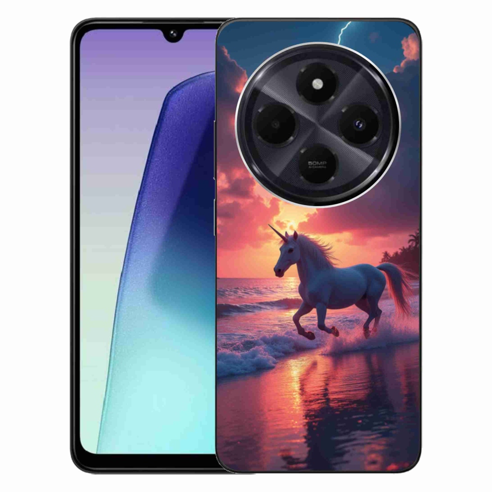 Gelový kryt mmCase na Xiaomi Redmi 14C/Poco C75 - jednorožec na pláži