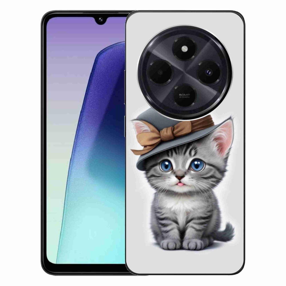 Gelový kryt mmCase na Xiaomi Redmi 14C/Poco C75 - kotě s kloboukem