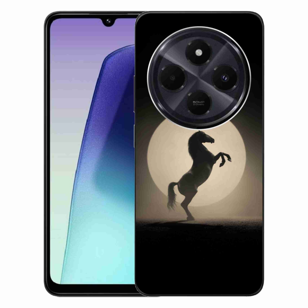 Gelový kryt mmCase na Xiaomi Redmi 14C/Poco C75 - kůň v siluetě