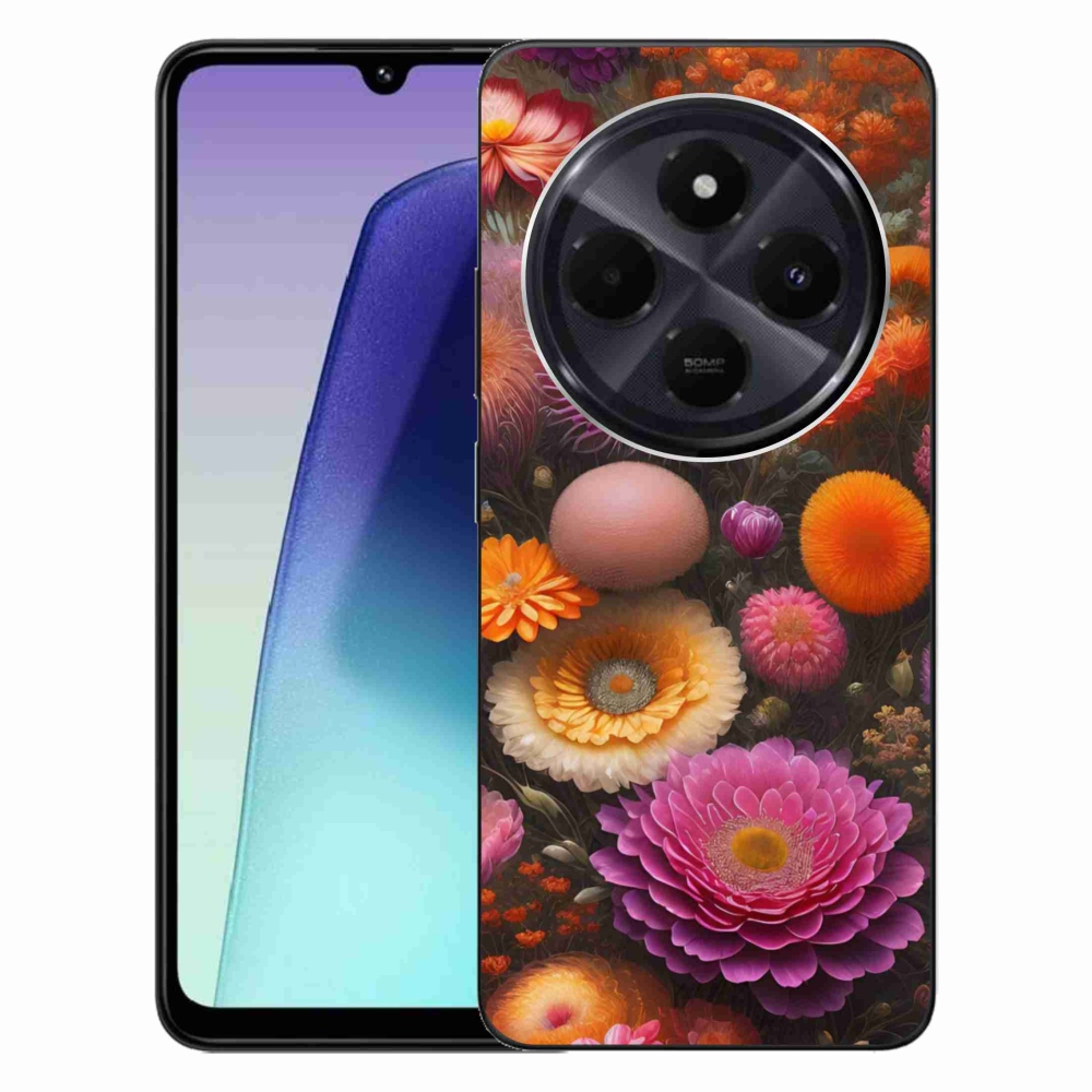 Gelový kryt mmCase na Xiaomi Redmi 14C/Poco C75 - květinová kompozice