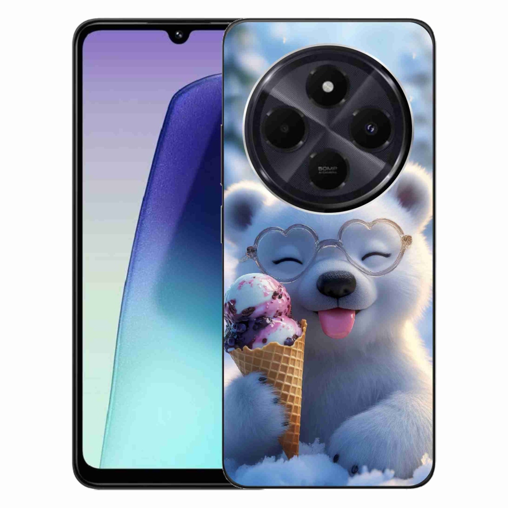 Gelový kryt mmCase na Xiaomi Redmi 14C/Poco C75 - medvídek se zmrzlinou