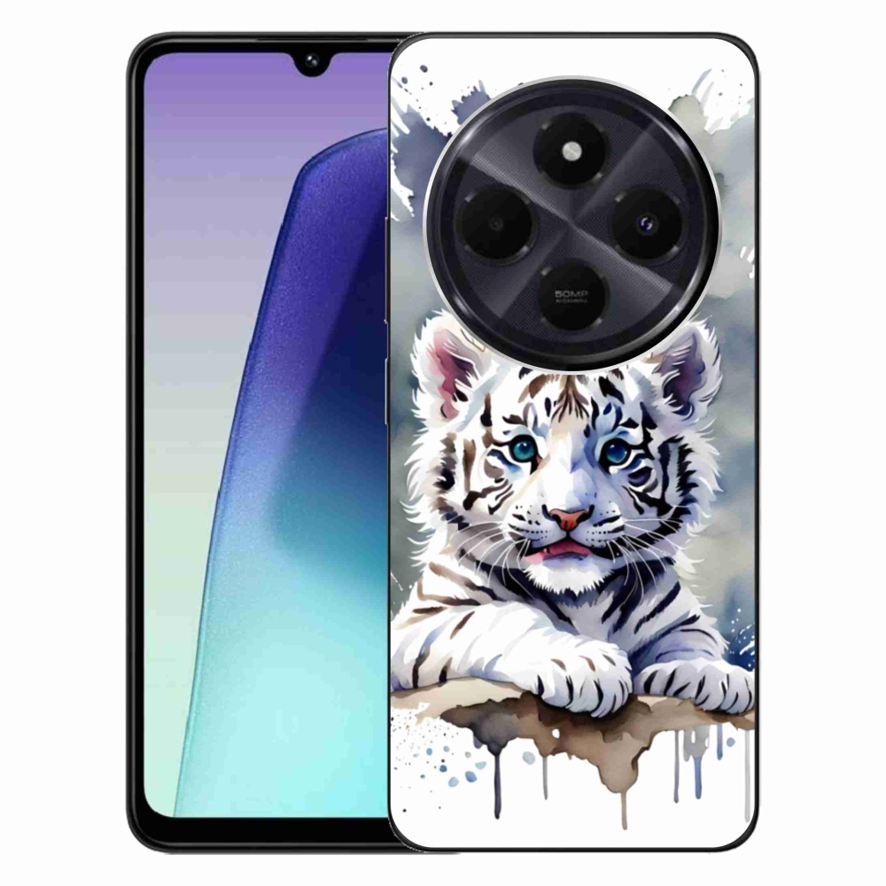 Gelový kryt mmCase na Xiaomi Redmi 14C/Poco C75 - mládě bílého tygra