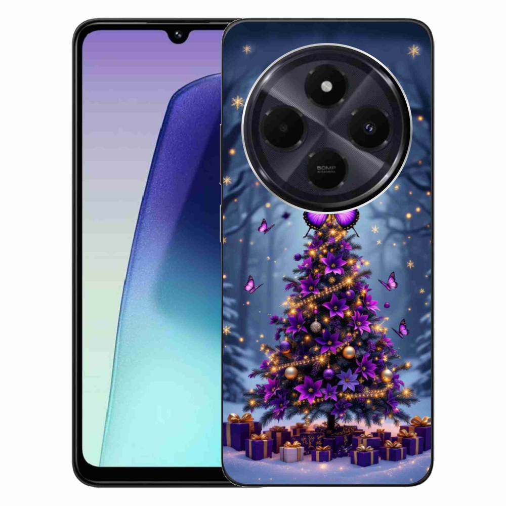 Gelový kryt mmCase na Xiaomi Redmi 14C/Poco C75 - motýlí vánoční stromek
