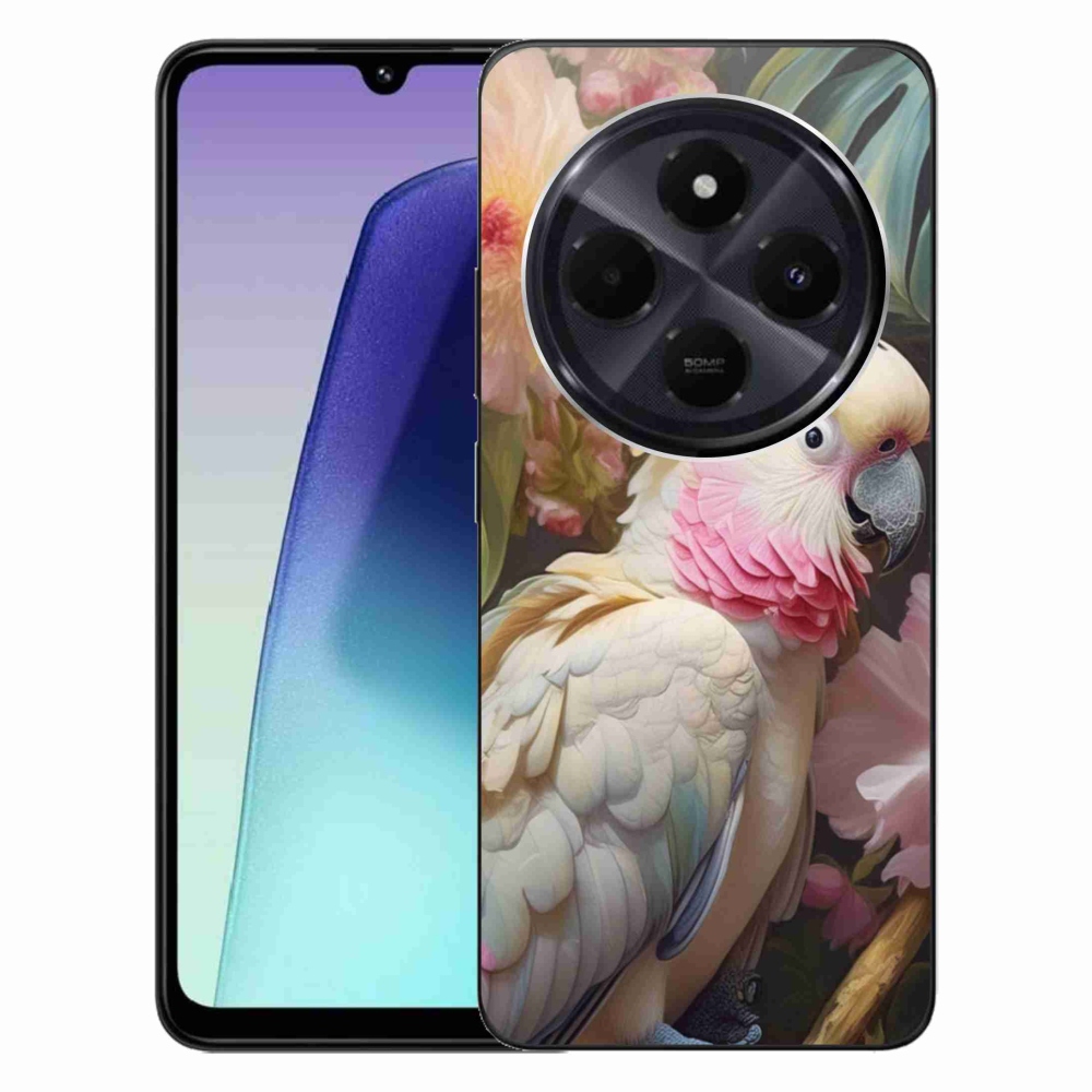 Gelový kryt mmCase na Xiaomi Redmi 14C/Poco C75 - papoušek kakadu růžový 2