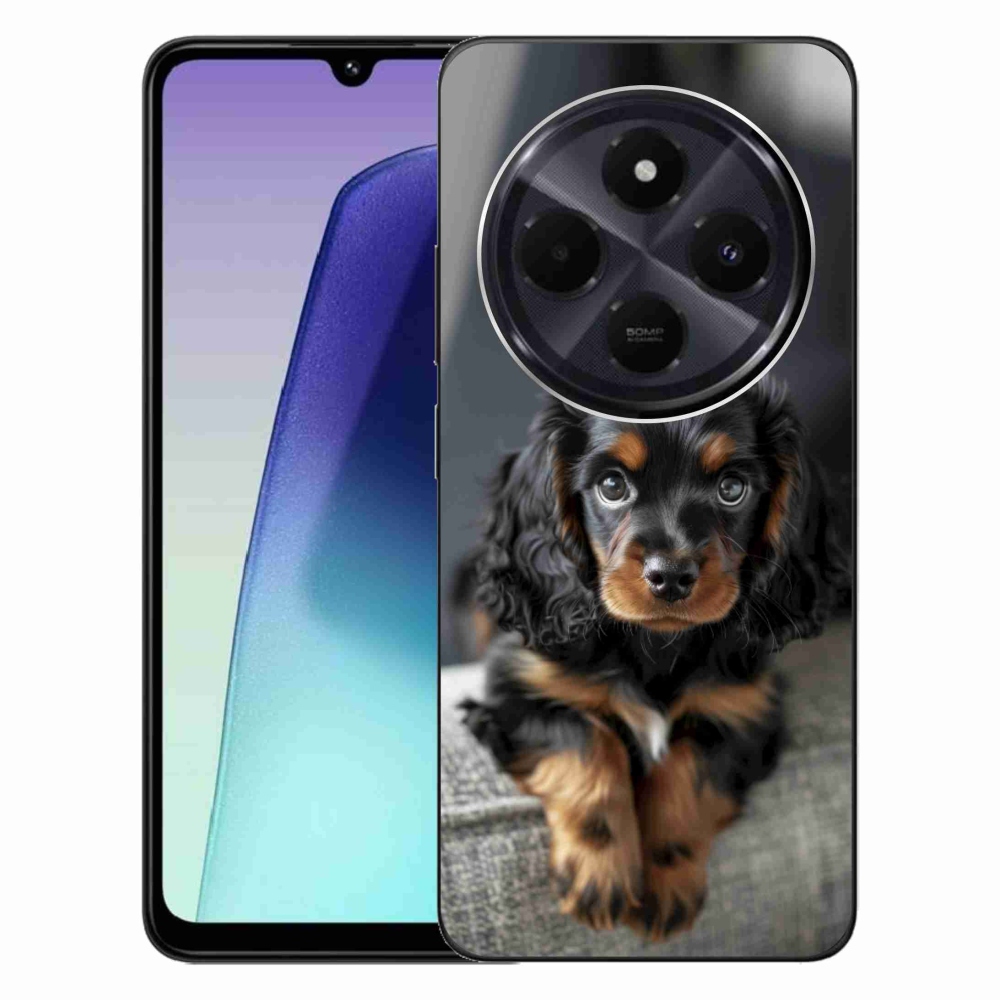 Gelový kryt mmCase na Xiaomi Redmi 14C/Poco C75 - roztomilý dlouhosrstý jezevčík