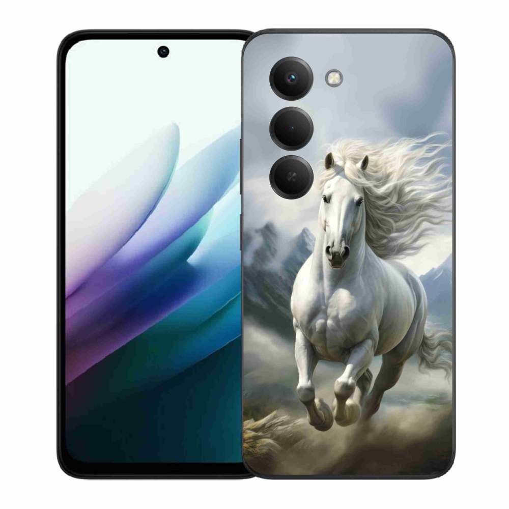 Gelový kryt mmCase na Xiaomi Redmi 15 4G/5G 171 mm - běžící bílý kůň 3