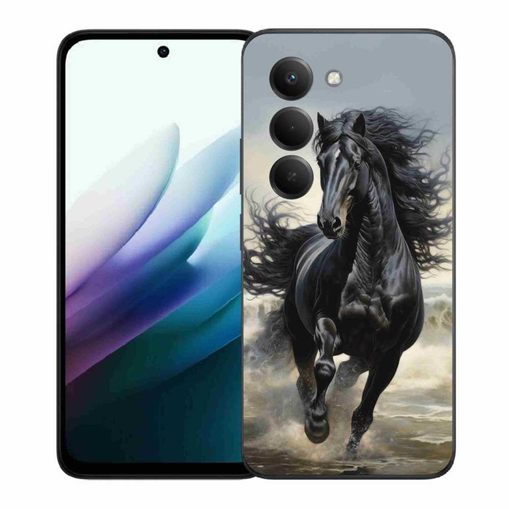 Gelový kryt mmCase na Xiaomi Redmi 15 4G/5G 171 mm - běžící černý kůň