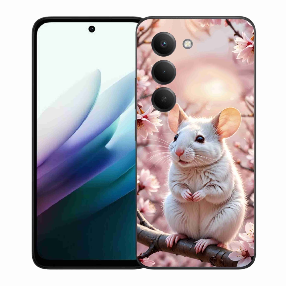 Gelový kryt mmCase na Xiaomi Redmi 15 4G/5G 171 mm - bílá myš na větvi