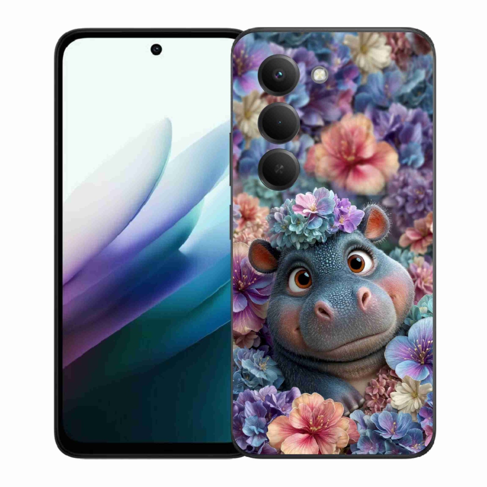 Gelový kryt mmCase na Xiaomi Redmi 15 4G/5G 171 mm - hrošík v květinách