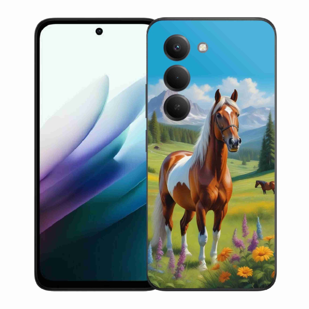 Gelový kryt mmCase na Xiaomi Redmi 15 4G/5G 171 mm - kůň na louce