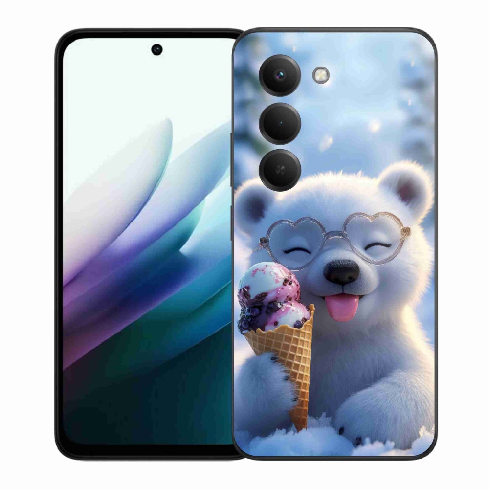 Gelový kryt mmCase na Xiaomi Redmi 15 4G/5G 171 mm - medvídek se zmrzlinou