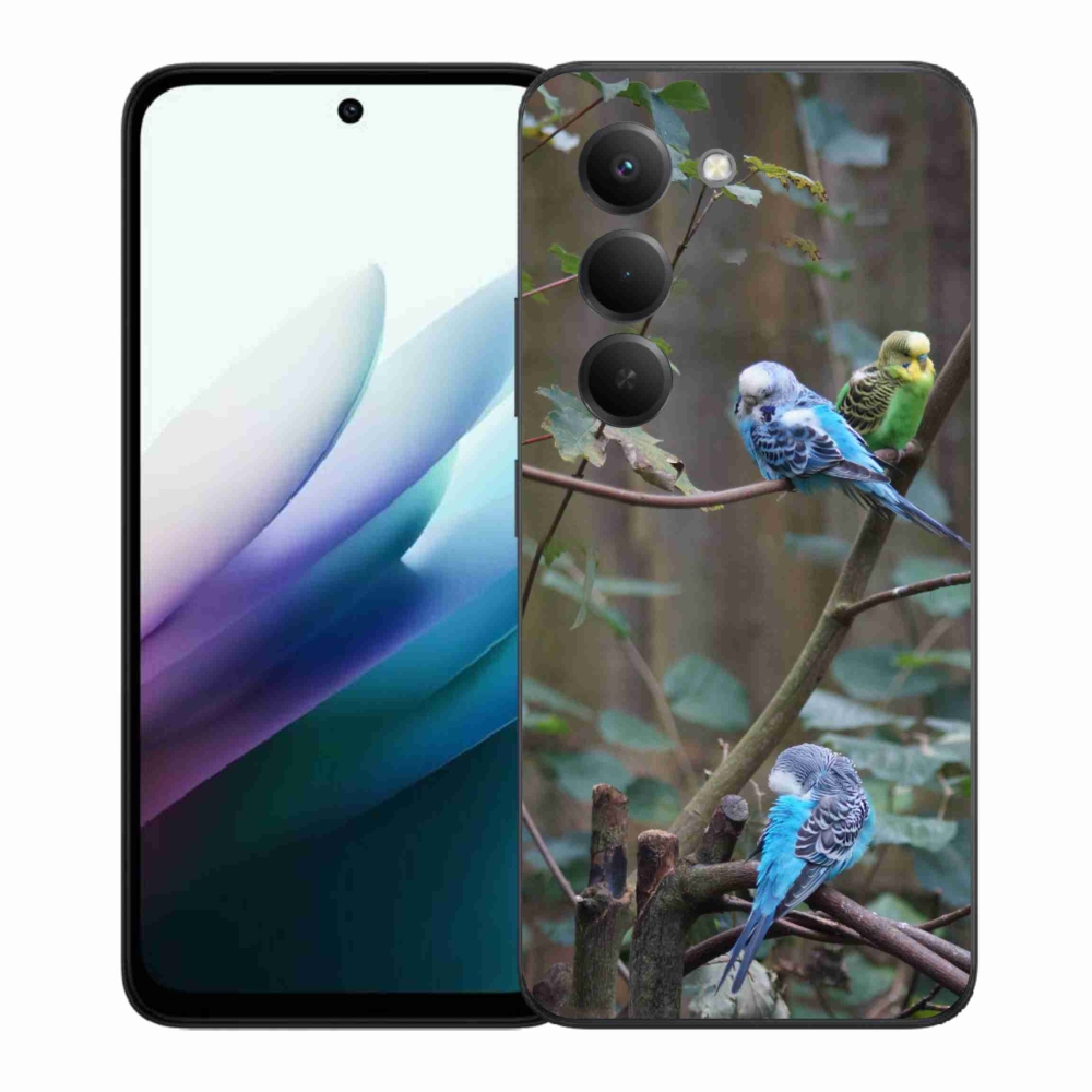 Gelový kryt mmCase na Xiaomi Redmi 15 4G/5G 171 mm - papoušci na větvi