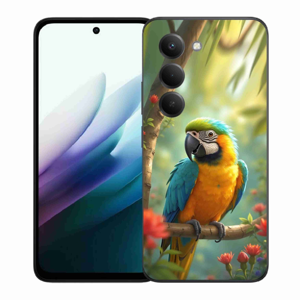 Gelový kryt mmCase na Xiaomi Redmi 15 4G/5G 171 mm - papoušek ara modrožlutá