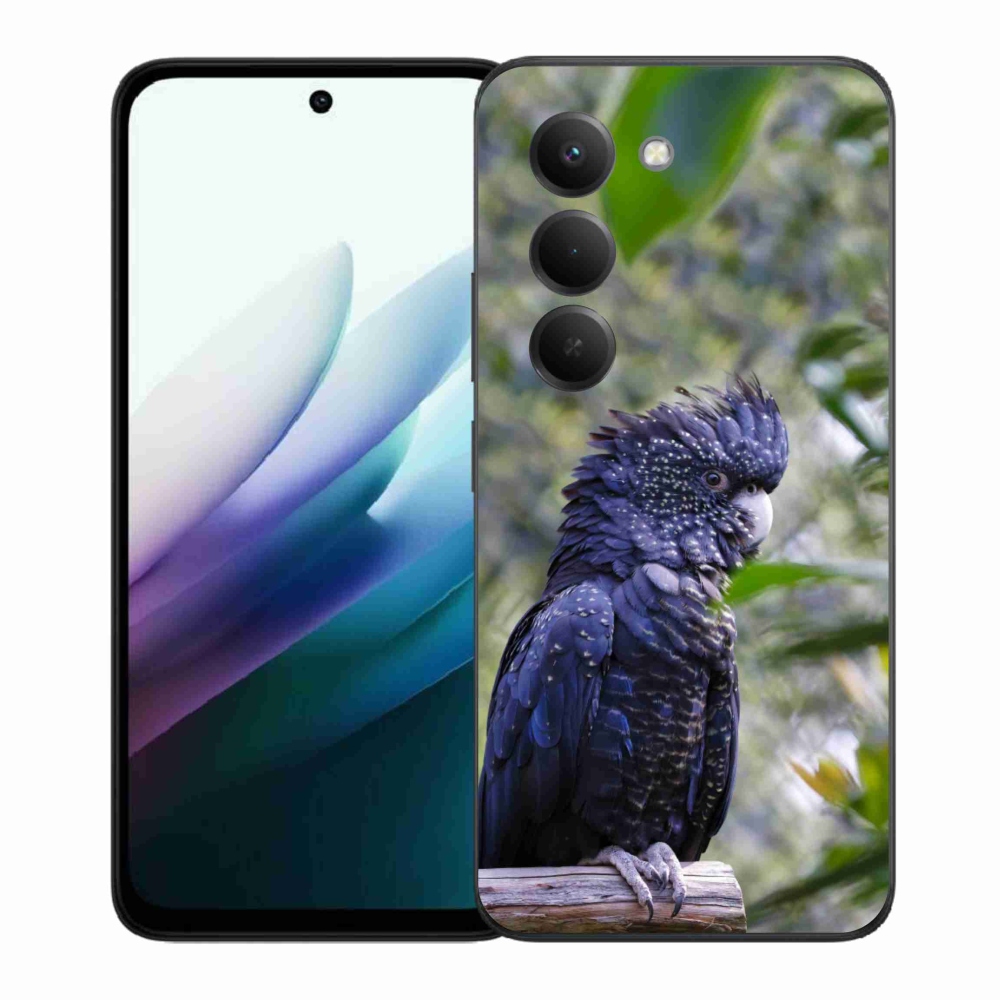 Gelový kryt mmCase na Xiaomi Redmi 15 4G/5G 171 mm - papoušek kakadu černý