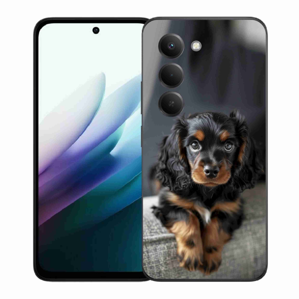 Gelový kryt mmCase na Xiaomi Redmi 15 4G/5G 171 mm - roztomilý dlouhosrstý jezevčík