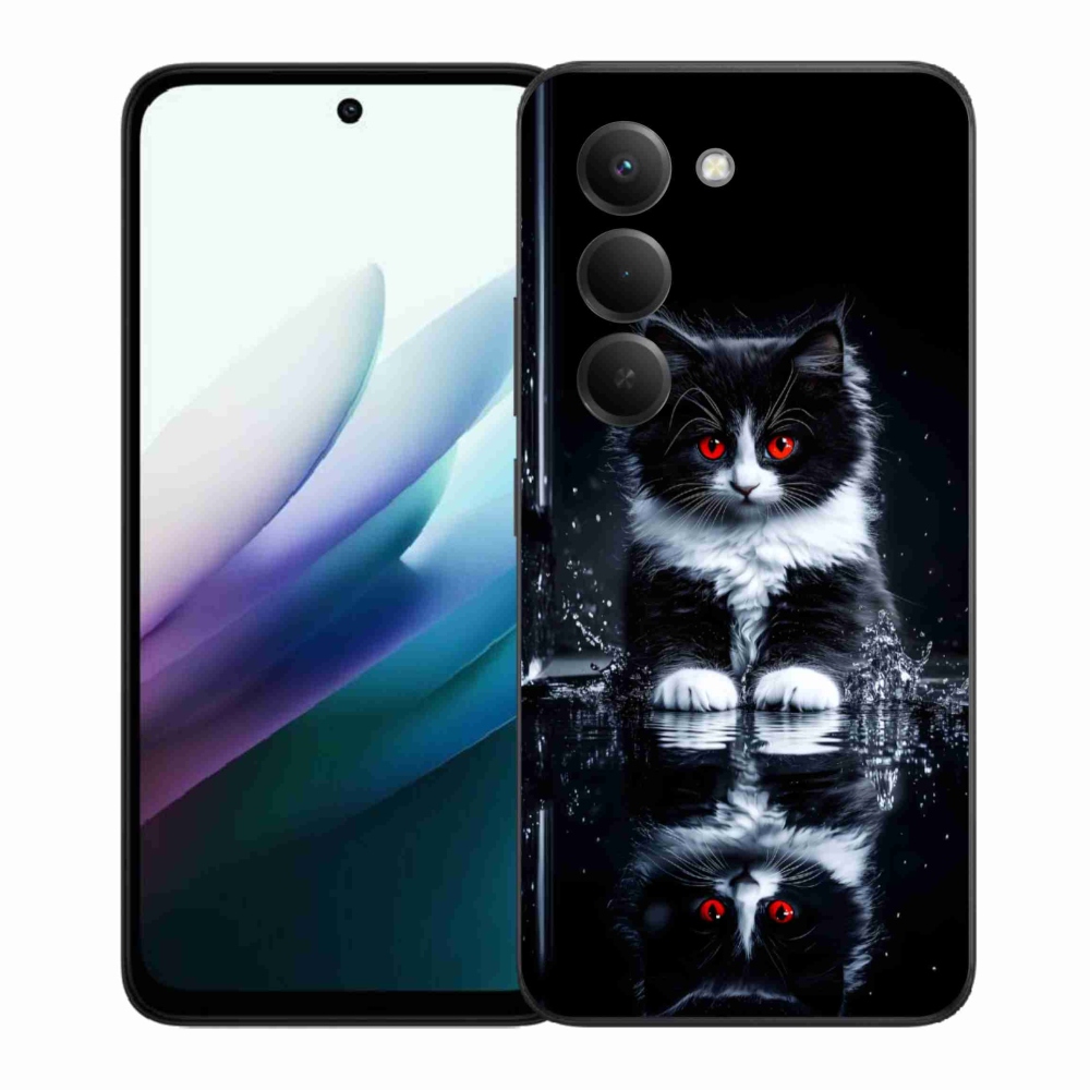 Gelový kryt mmCase na Xiaomi Redmi 15 4G/5G 171mm - černobílé kotě