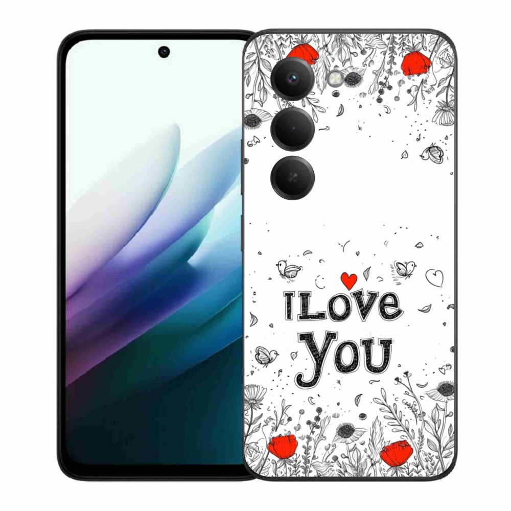 Gelový kryt mmCase na Xiaomi Redmi 15 4G/5G 171mm - I love you bílé pozadí