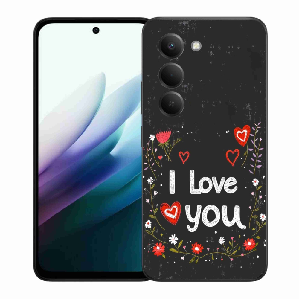 Gelový kryt mmCase na Xiaomi Redmi 15 4G/5G 171mm - I love you černé pozadí