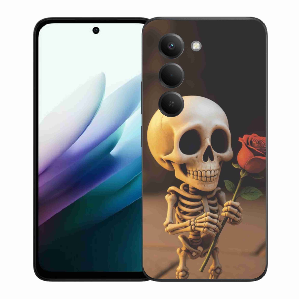 Gelový kryt mmCase na Xiaomi Redmi 15 4G/5G 171mm - kostlivec s růží