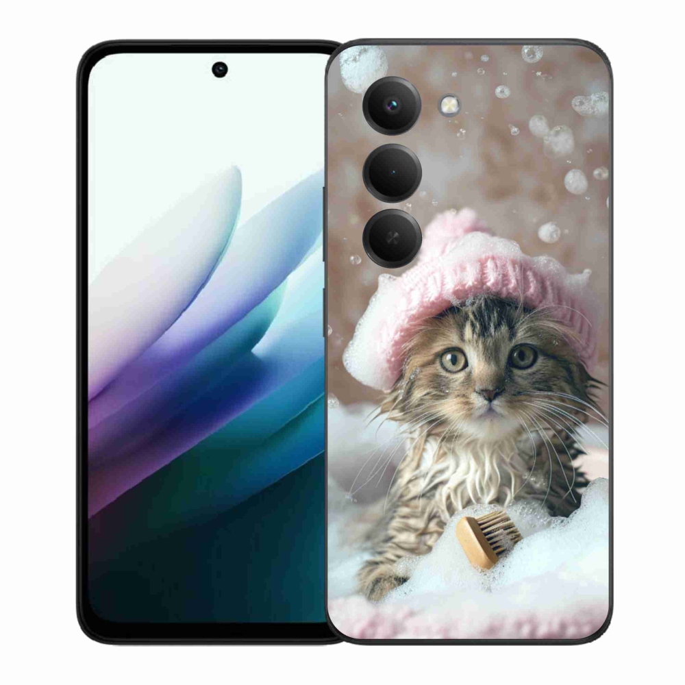 Gelový kryt mmCase na Xiaomi Redmi 15 4G/5G 171mm - kotě a koupel